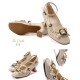 Iris Corolla Frame Square Heel Shoes(Reservation/8 Colours/Full Payment Without Shipping)